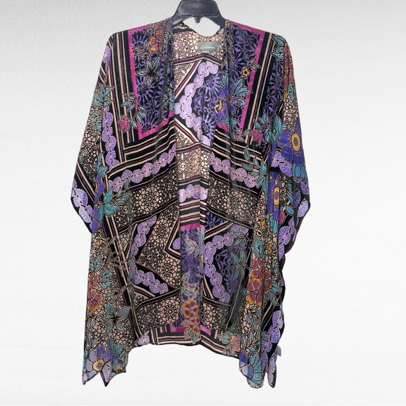 By Anthropologie Women’s One Size Sheer Burnout Kimono Bohemian Whimsigoth - Picture 4 of 16